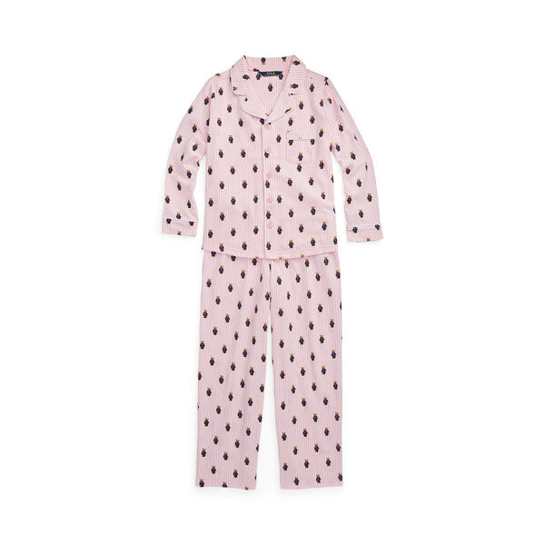 Polo Ralph Lauren todelt pyjamas i rosa med bamsemotiv – Jente – 10–14 år