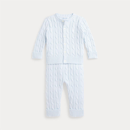 Lyseblått strikkesett fra Polo Ralph Lauren – gutt