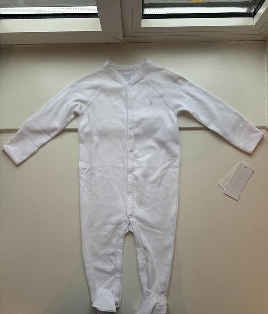 Hvit heldress fra Ralph Lauren med brodert hest – for baby
