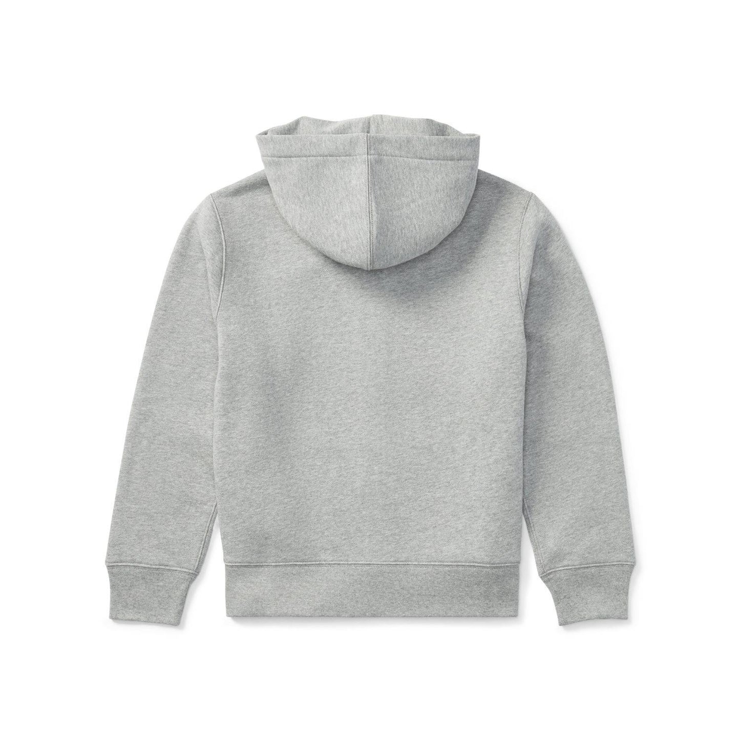 Grå hettejakke fra Ralph Lauren med glidelås og brodert logo
