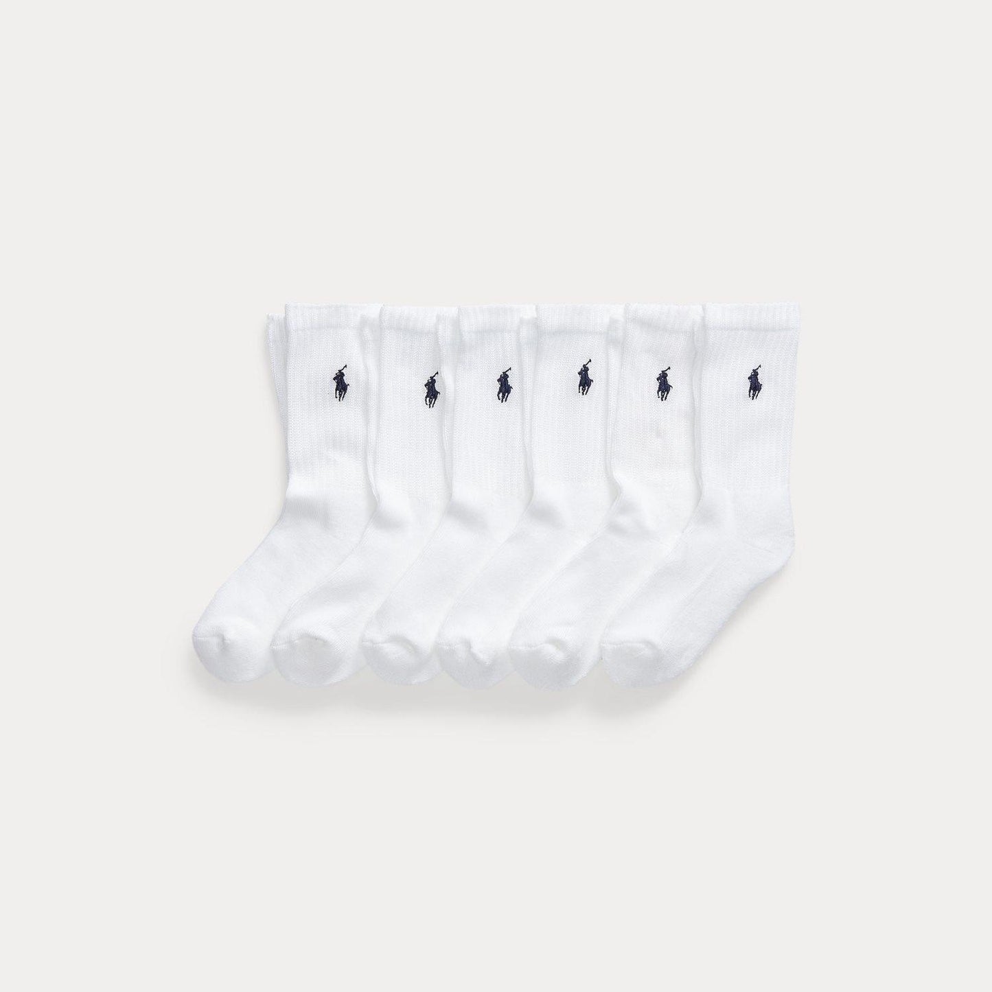 Ralph Lauren hvite ankelsokker med logo for gutt (6-pack)