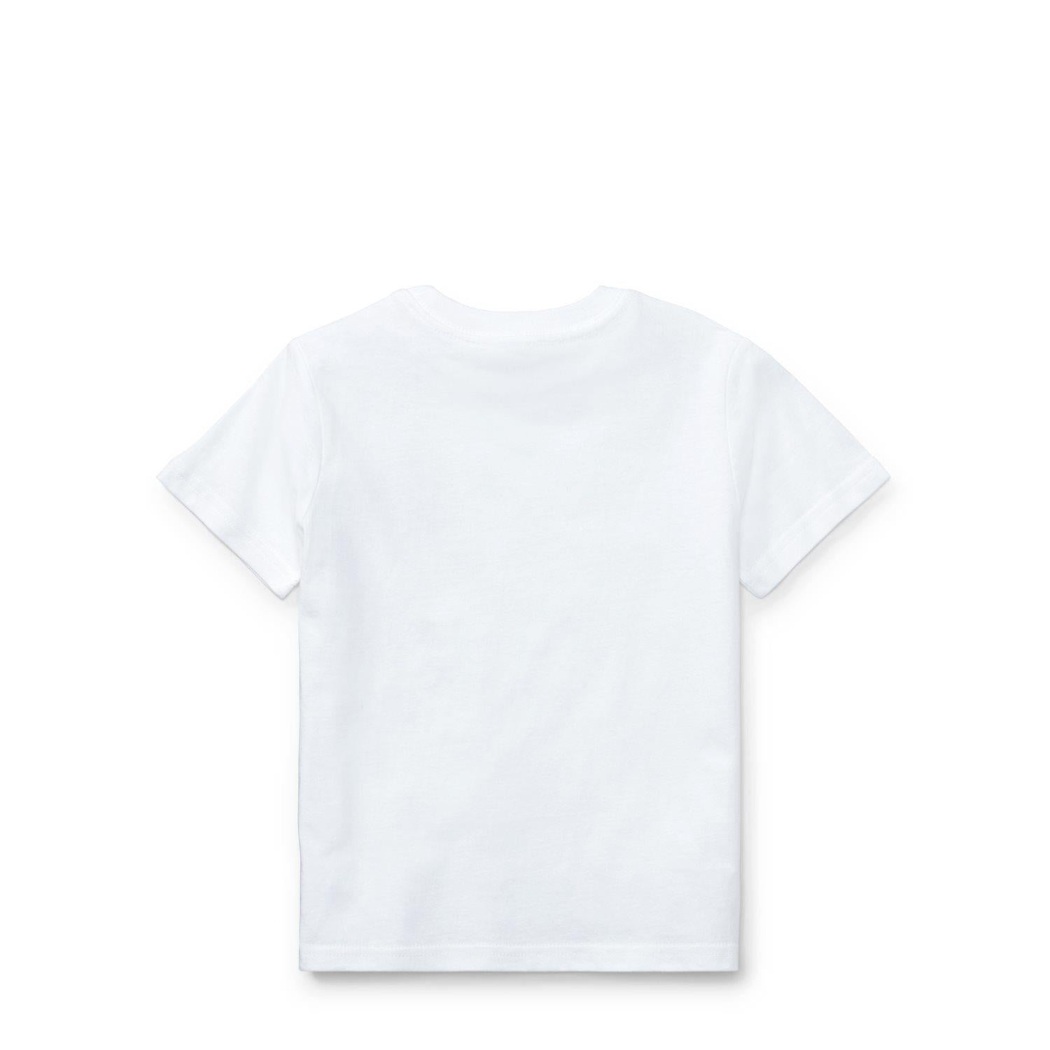 Hvit T-skjorte fra Ralph Lauren med blå logo på brystet – for gutt