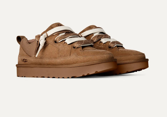 Ugg joggesko i brun semsket skinn med chunky såle – str. 36–38