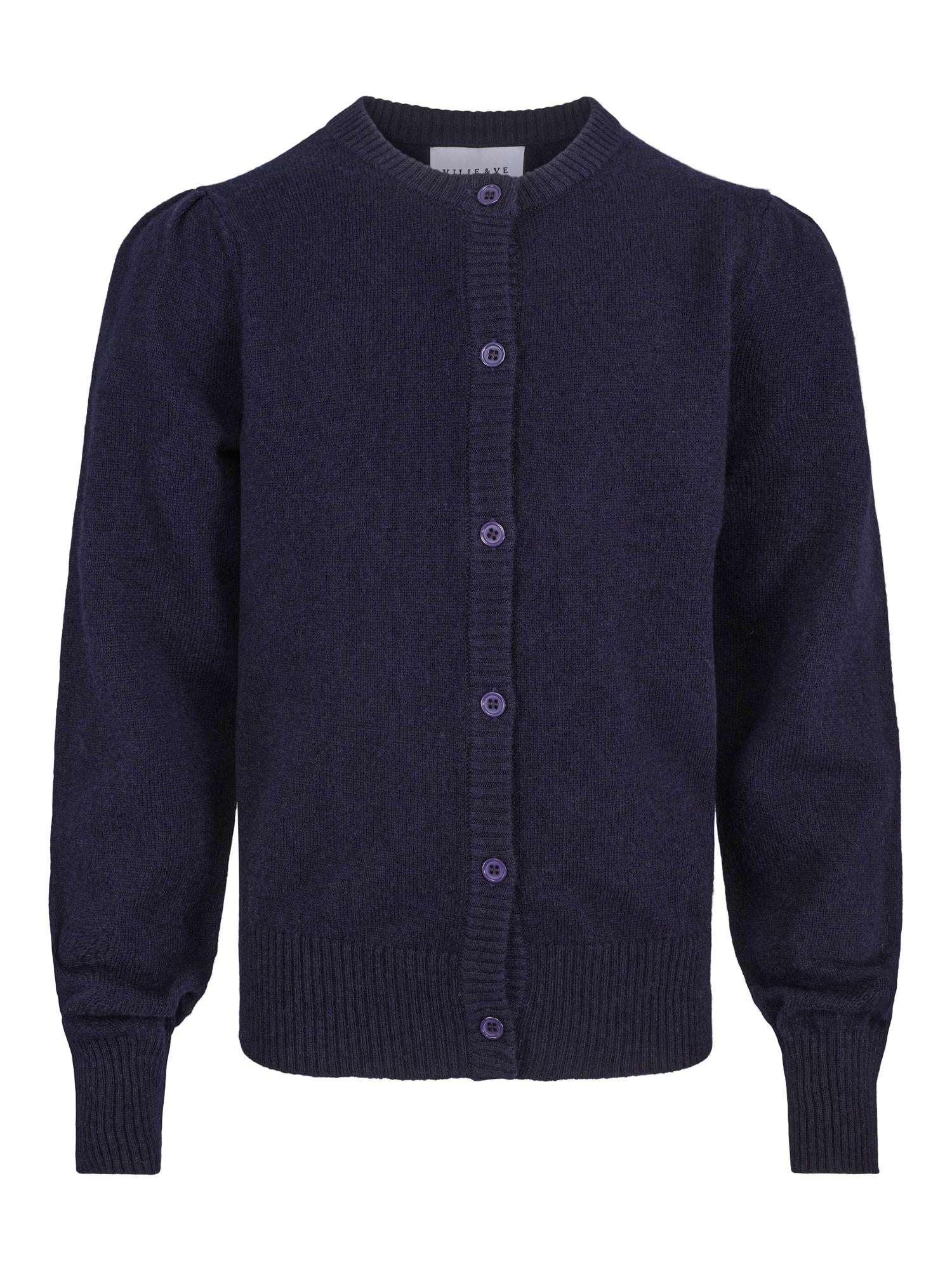 Mørkblå Vilje & Ve cardigan i ull – Jente