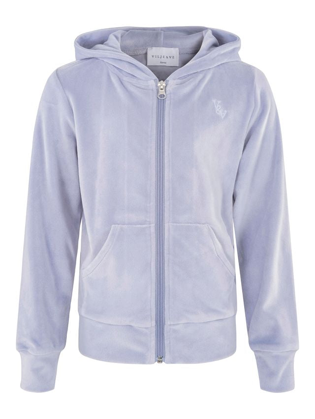 Vilje & Ve Hermine velour hettejakke i light blue til jente 4–12 år