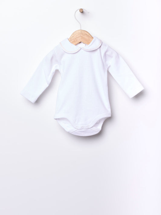 Wedoble – Body med krage og broderi – Hvit – Jente – 3–24 mnd