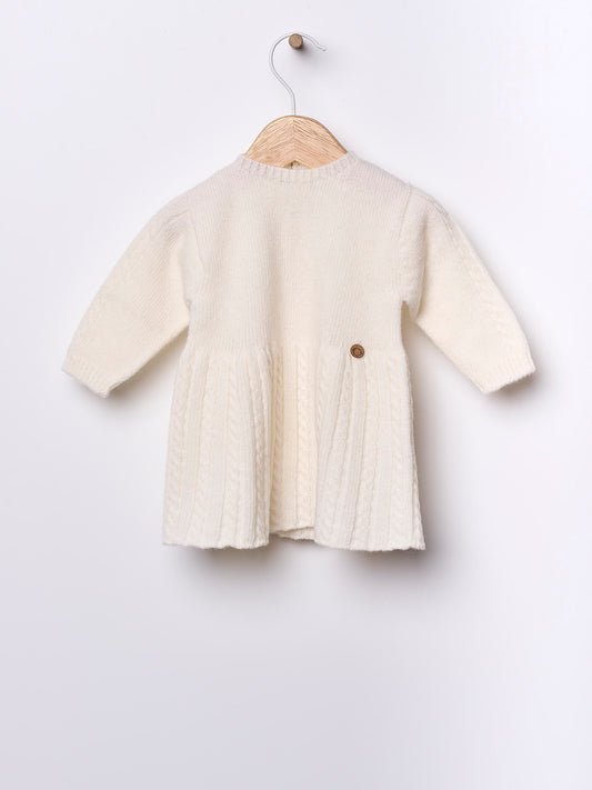 Wedoble kjole i flettet ull for jente 0–3 år