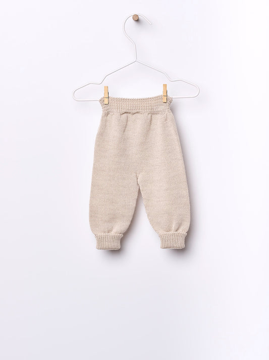 Wedoble ullbukse i beige for gutt 0–3 år