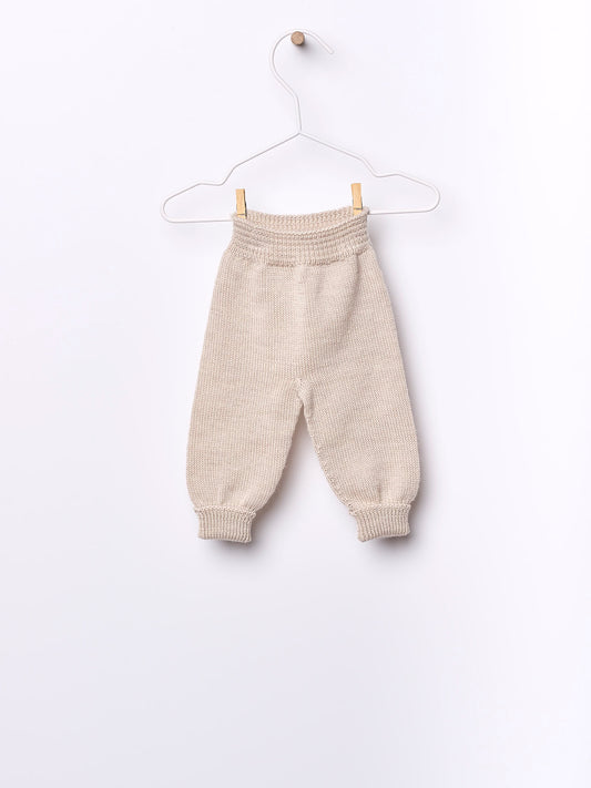 Wedoble ullbukse i beige for gutt 0–3 år
