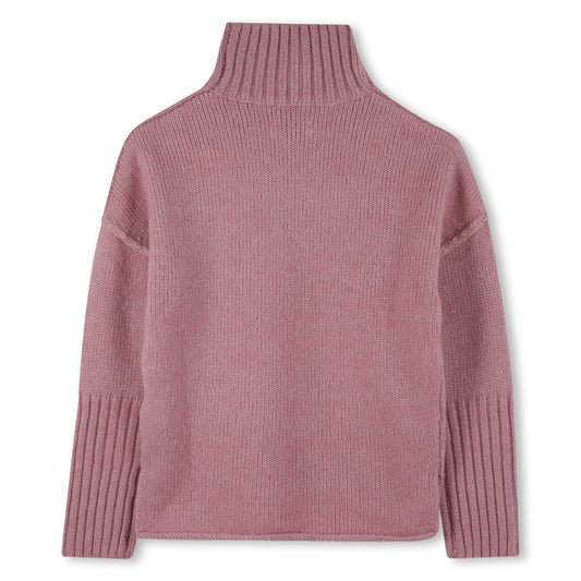 Zadig & Voltaire rosa strikkegenser med AMOUR-trykk på brystet