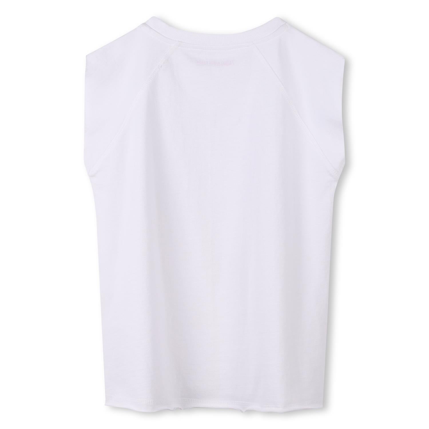 Zadig & Voltaire hvit t-skjorte med blomsterskallemotiv – jente 14–16 år