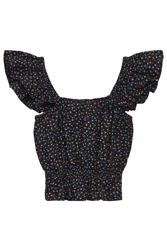 Serena topp fra Designers Remix med blomsterprint – marineblå – jente