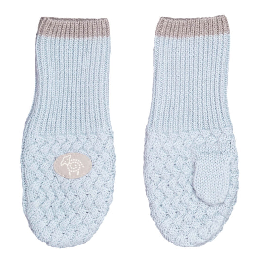 Lillelam basic votter i lyseblå – 100% merinoull – Gutt