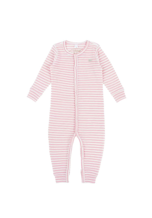 Lillelam ullpysj i rosa med striper – jente – 100% merinoull