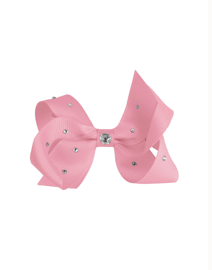 Prinsessefin – Sløyfeklemme med spredte stener – Rosa – Jente – One size