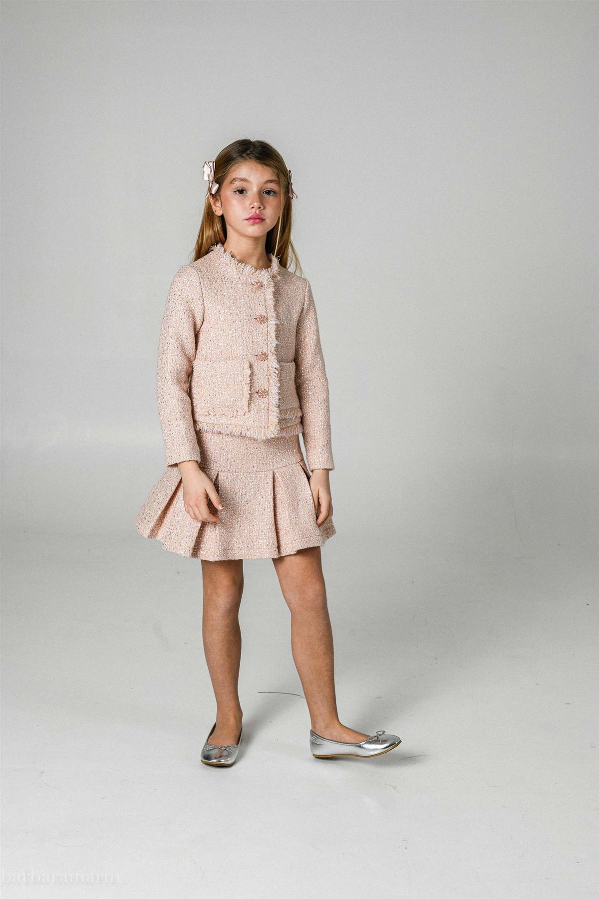 Prinsessefin - Megan Tweed Jakke - Rosa - Jente - 6-14 år
