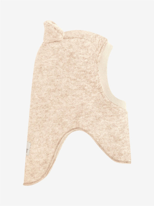 Huttelihut - Balaclava - Ull - Bjørne ører - Beige - Unisex - 1-4 år