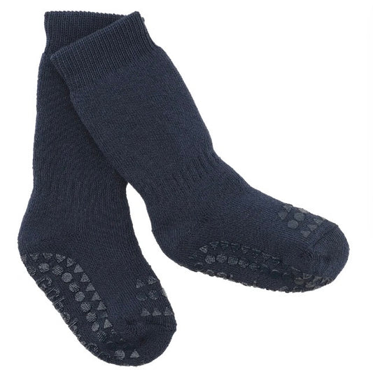 GOBABYGO – Terry cotton sokker med antiskli – Mørkeblå – Gutt – 0-3 år