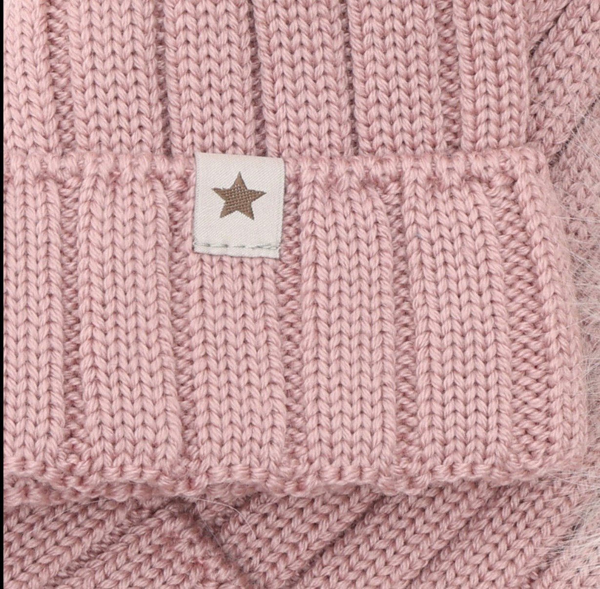 Huttelihut - Hat Knit 2 Alpaca Pom Poms - Rosa - Jente - 2-6 år