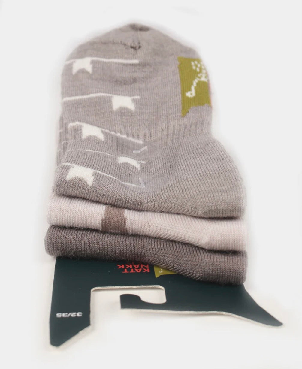 Kattnakken – Ullsokker 3pk – Brun – Unisex – Str 20-35