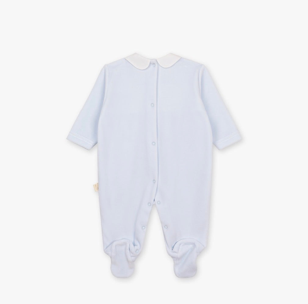Baby Gi - Velour heldrakt - Lysblå - Gutt - 1-6 mnd