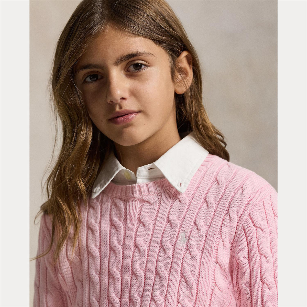 Polo Ralph Lauren – Flettegenser med rund hals – Rosa – Jente – 8-16 år