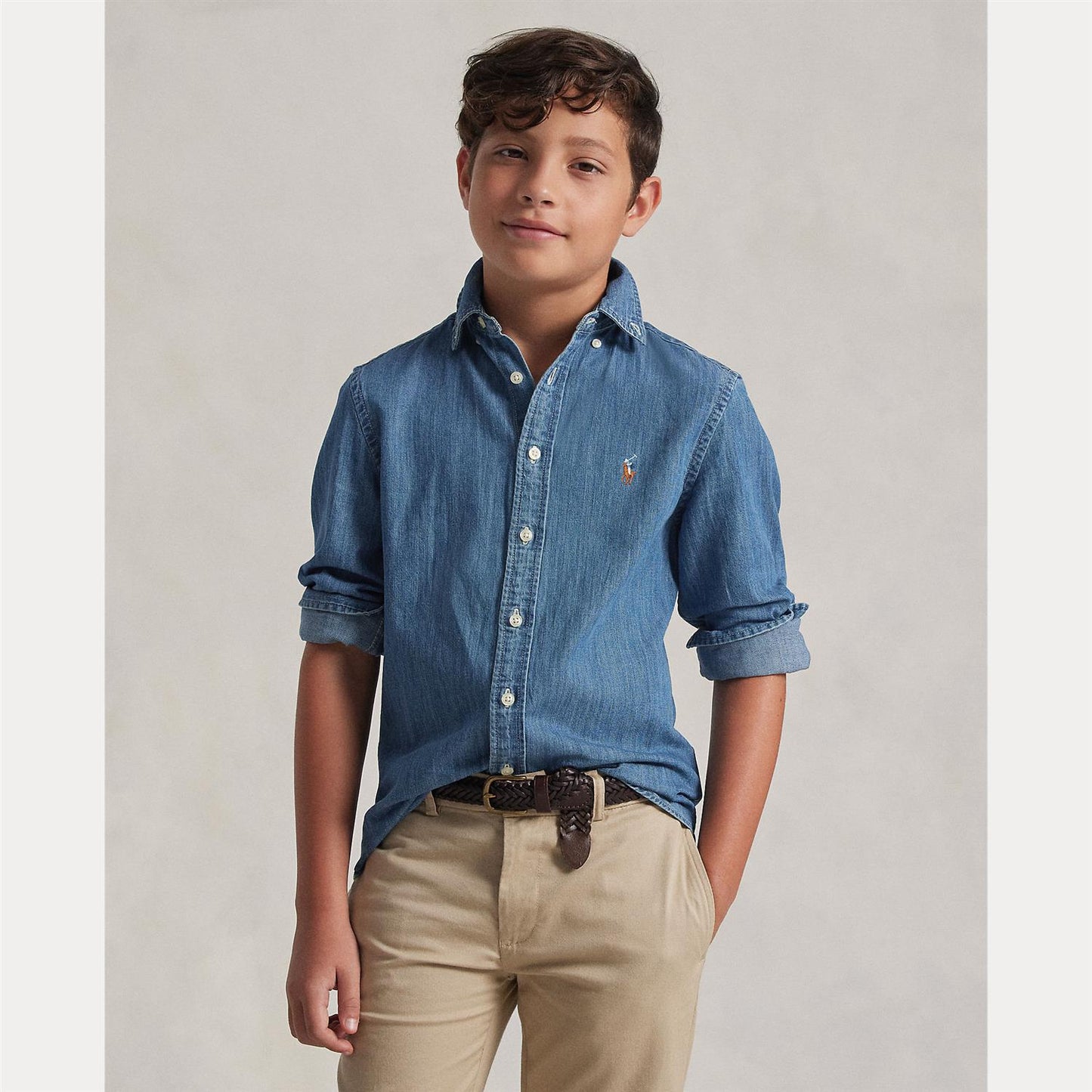 Polo Ralph Lauren - Chambray jeans skjorte - Blå - Gutt - 8-18/20 år