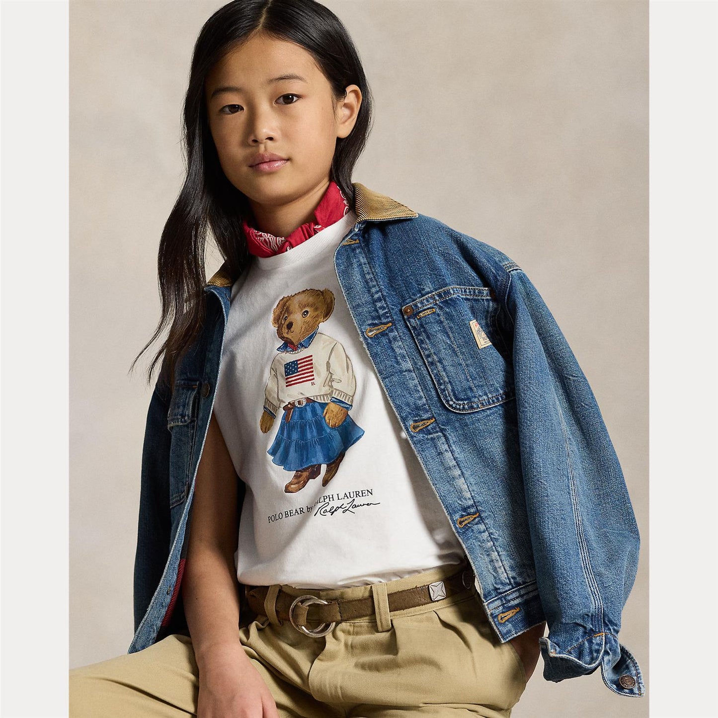 Polo Ralph Lauren – Bamse T-skjorte med kort erme – Hvit – Jente – 7-16 år