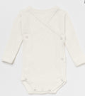 Lillelam – Omslagsbody i ull med pointellemønster – Offwhite – Unisex – 0-1 år
