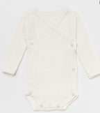 Lillelam – Omslagsbody i ull med pointellemønster – Offwhite – Unisex – 0-1 år