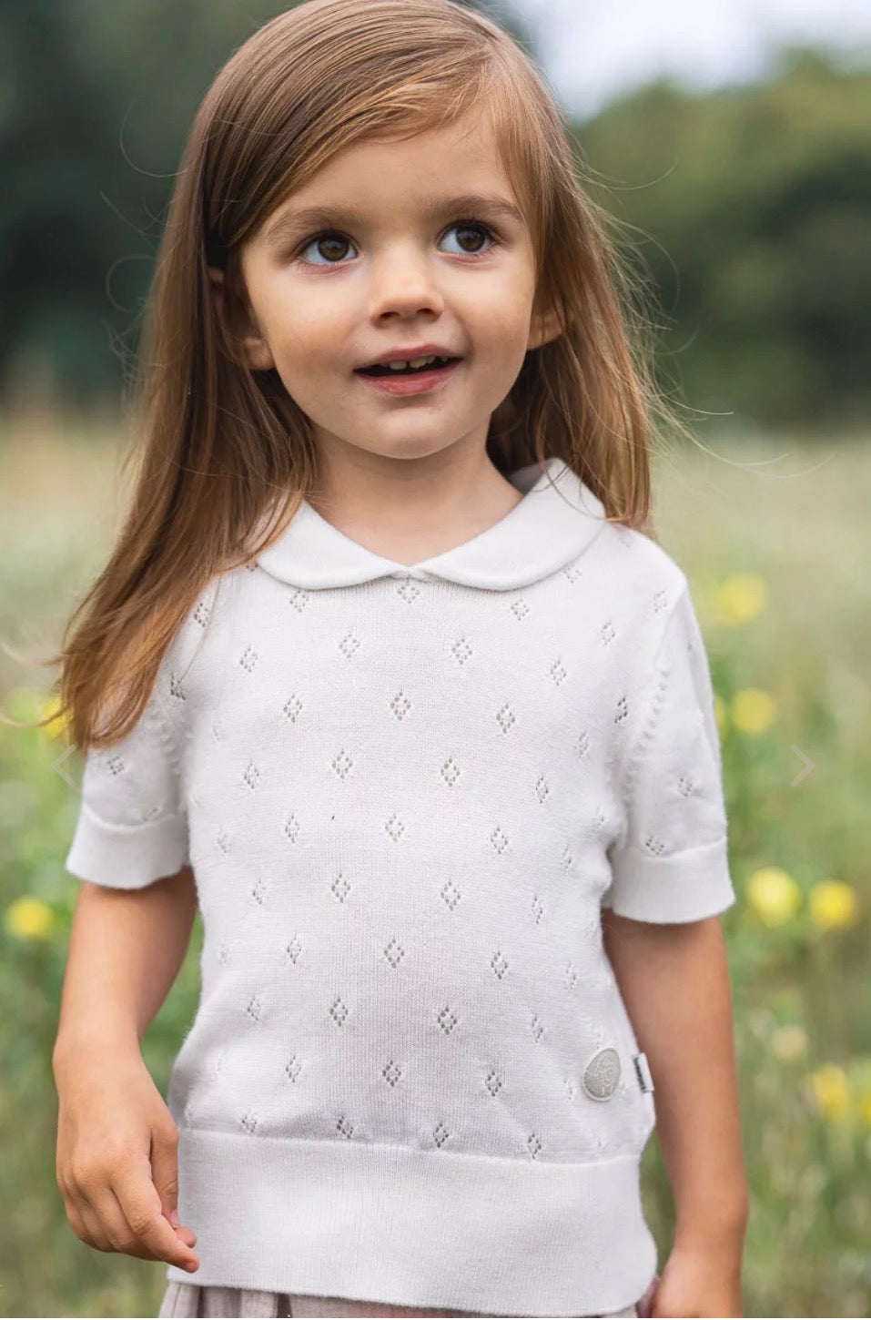 Lillelam – July T-skjorte med merinoull – Hvit – Jente – 4-8 år