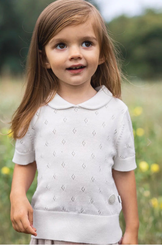 Lillelam – July T-skjorte med merinoull – Hvit – Jente – 4-8 år