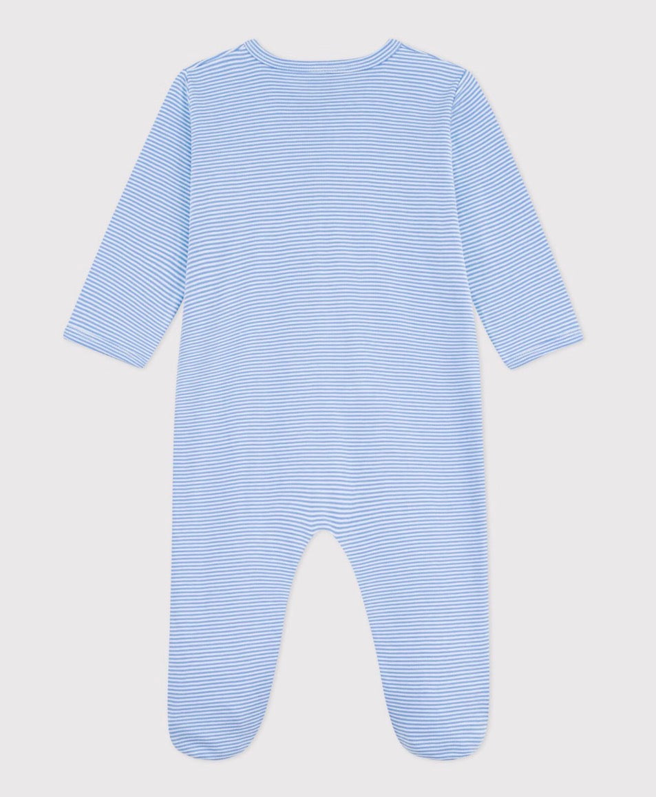 Petit Bateau – Pyjamas med striper – Blå – Gutt – 0-2 år