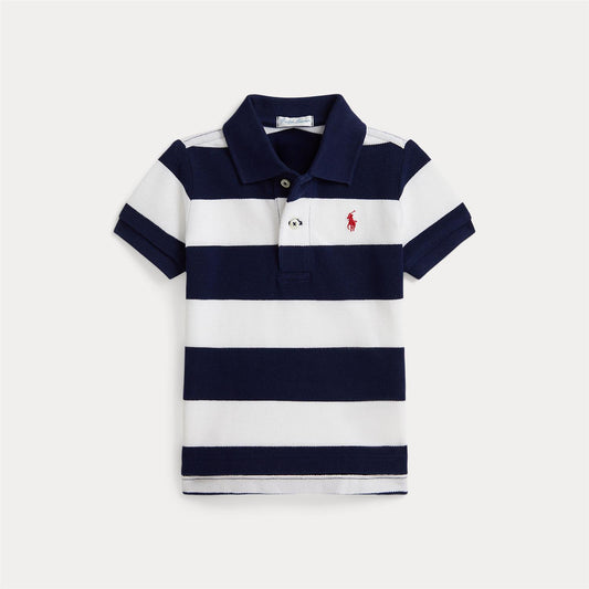 Ralph Lauren - Piquet - Striper - Cotton - Gutt - 9-12 mnd