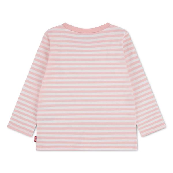 Levi’s – Stripet genser med brystlogo – Hvit og rosa – Jente – 1-3 år
