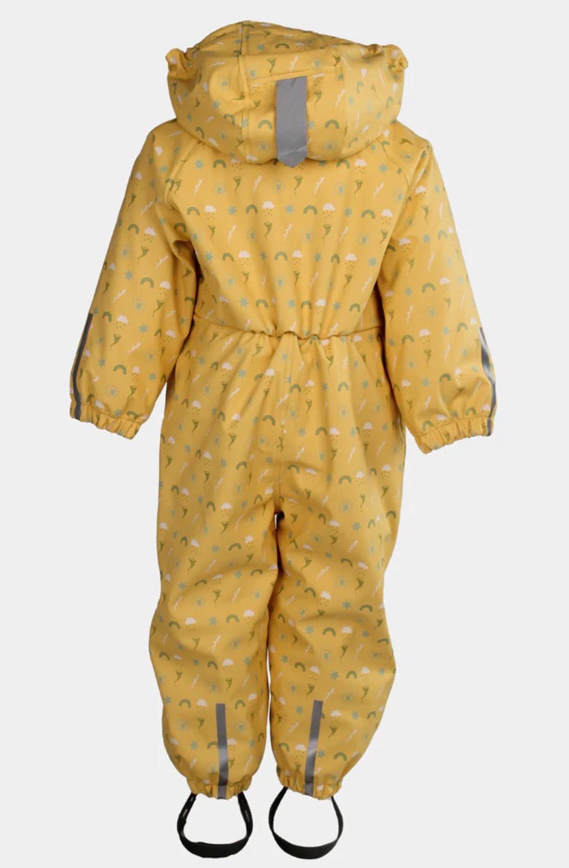 Kattnakken – Babyregndress med vattering – Bananskum – Unisex – 0-2 år