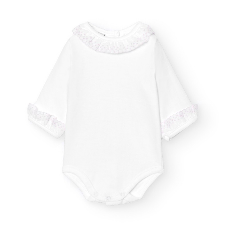 Babidu - Body med krage- Rosa - Jente - 3-36 mnd