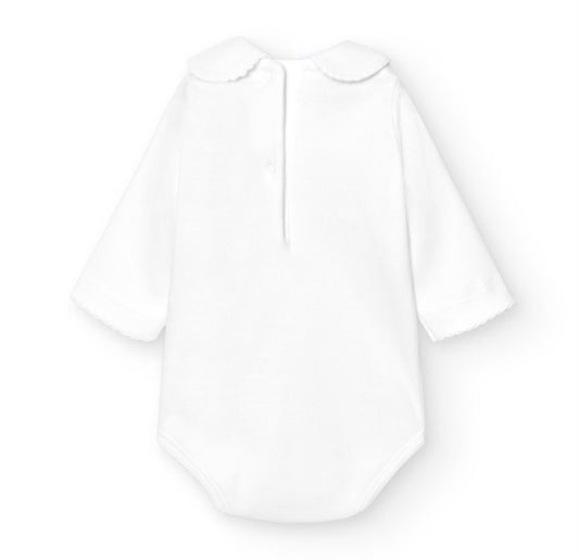Babidu – Body med rund krage – Hvit – Unisex – 0-3 år