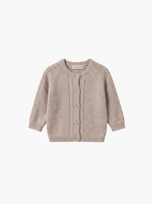 Wedoble – Ullcardigan med flettedetaljer – Beige – Gutt – 0-3 år