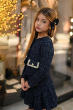 Prinsessefin - Eleni Tweed Jacket - Blå - Jente - 6-14 år