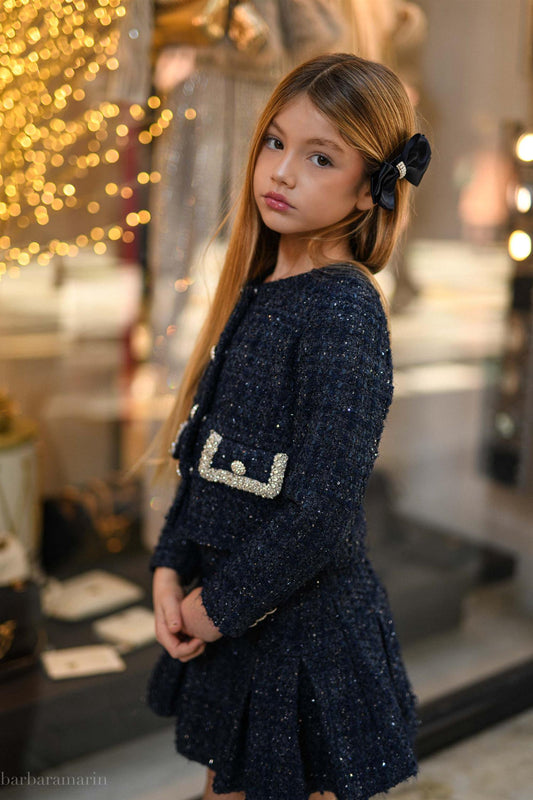 Prinsessefin - Eleni Tweed Jacket - Blå - Jente - 6-14 år