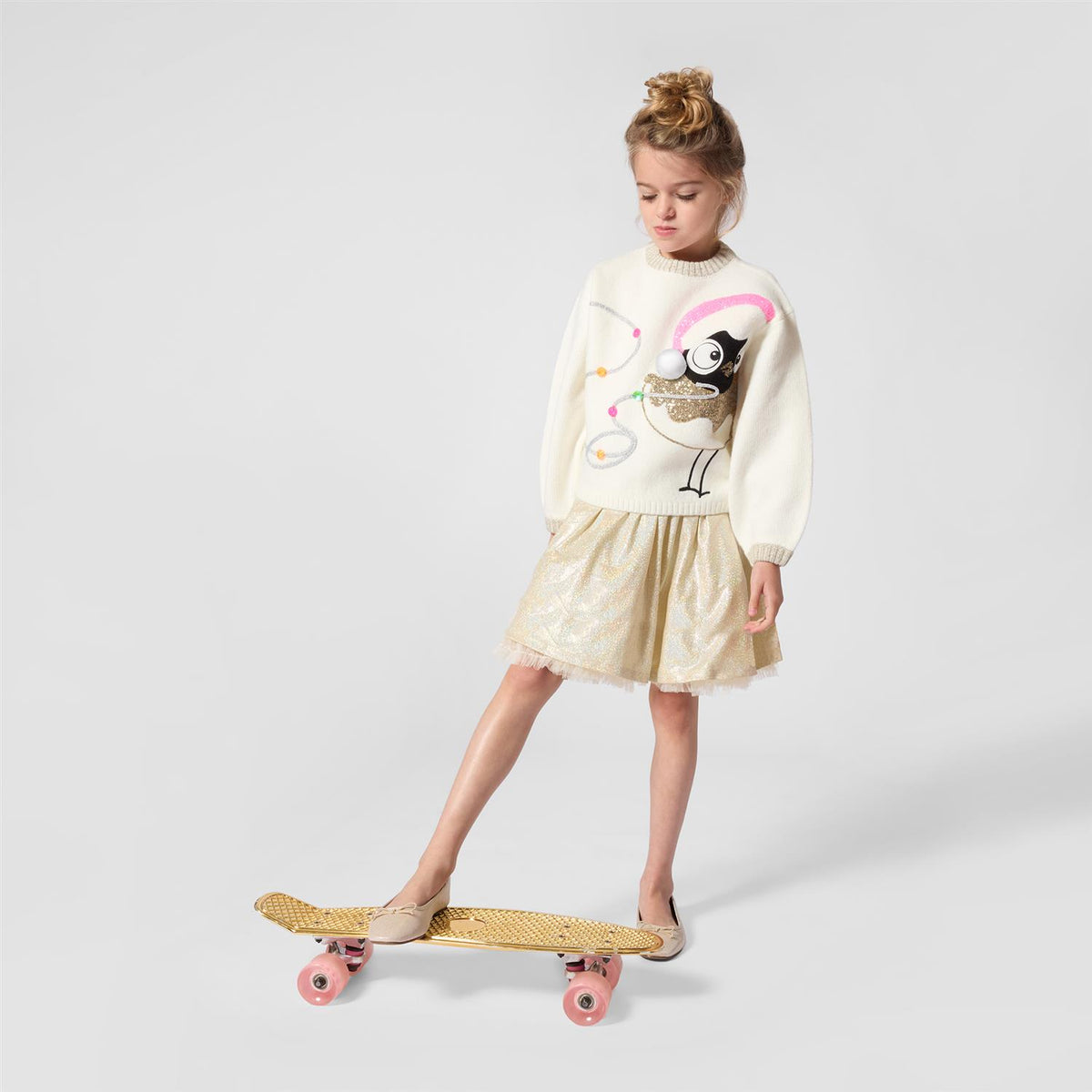 Billieblush – Glitterskjørt med tyllfôr – Gull – Jente – 4-12 år