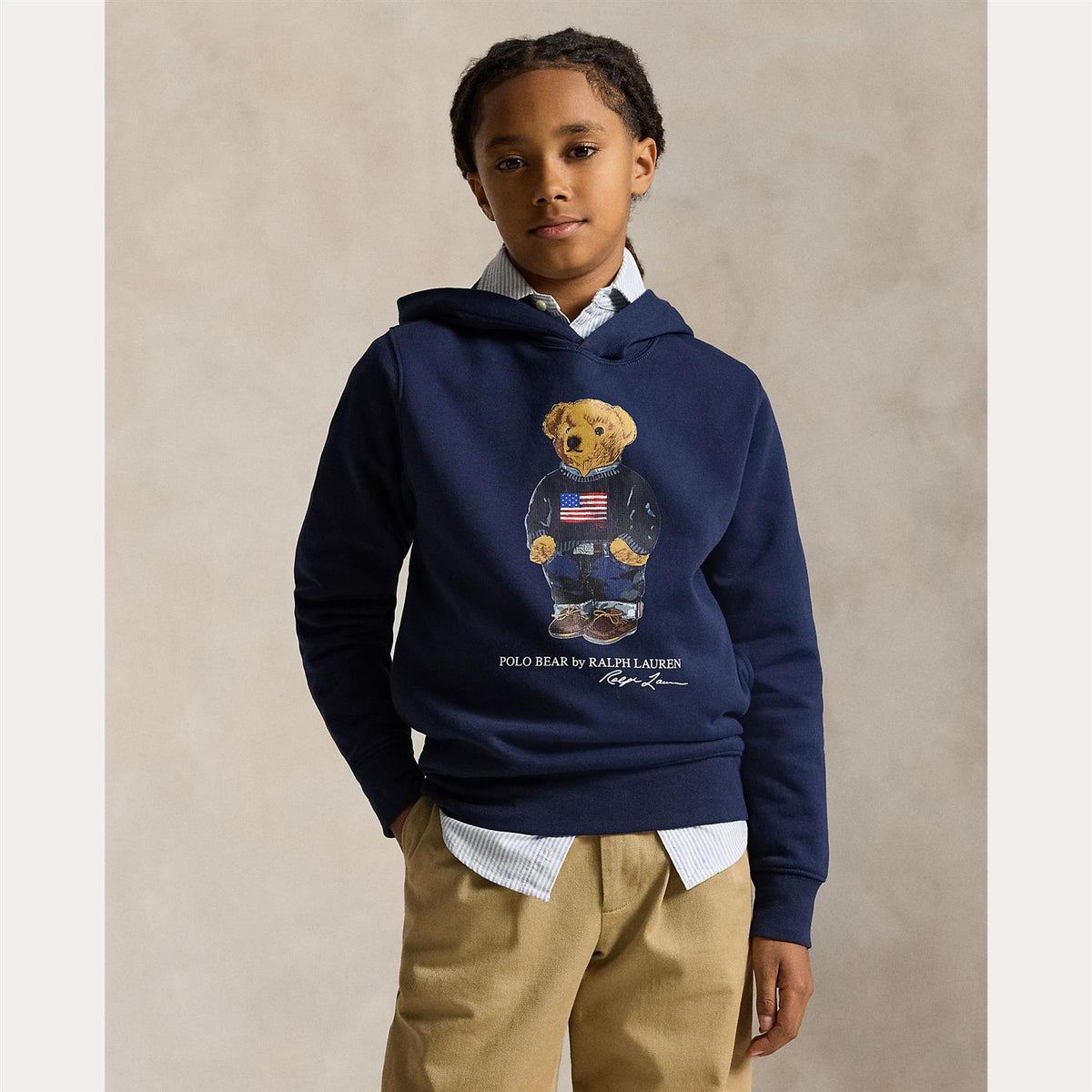 Polo Ralph Lauren – Hettegenser med bamsemotiv – Blå – Gutt – 8-20 år