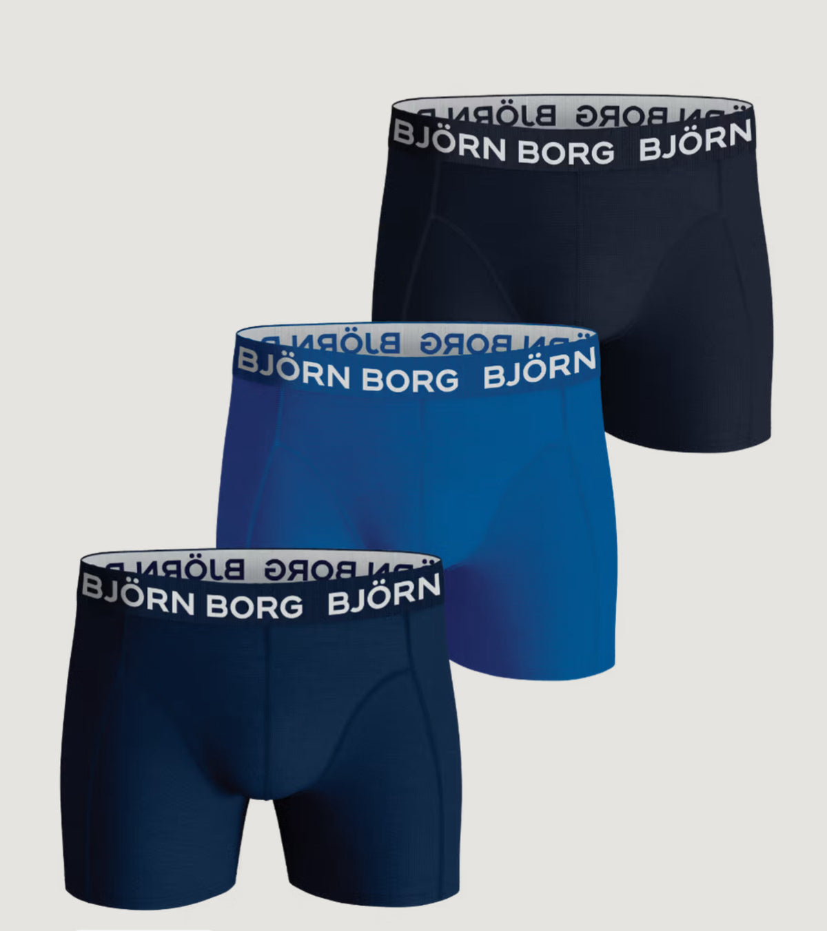 Bjørn Borg – 3-pakning boksere med logo – Blå – Gutt – 5-15 år