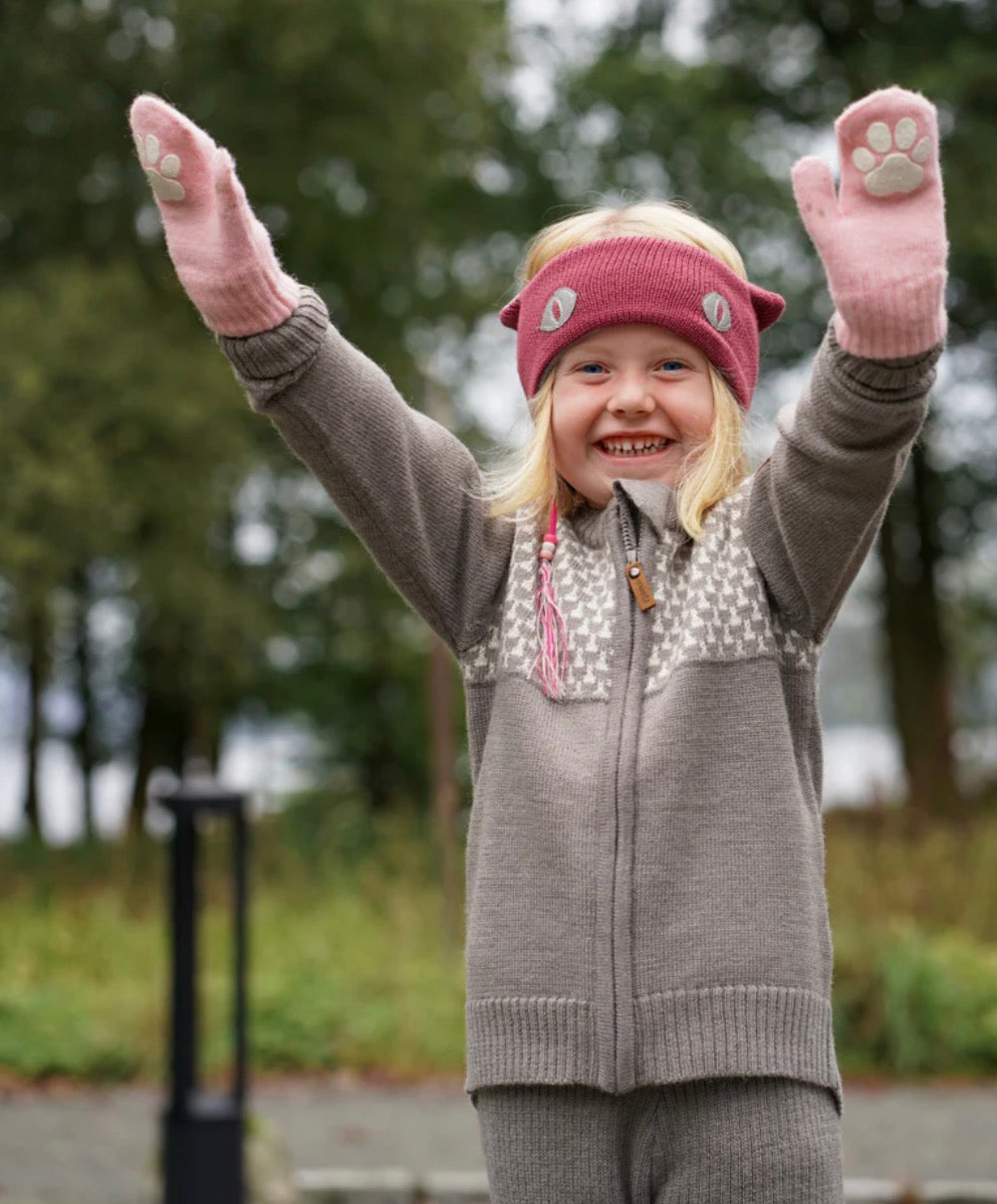 Kattnakken - Magiske ullvotter - Rosa - 1-8år