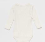Lillelam – Omslagsbody i ull med pointellemønster – Offwhite – Unisex – 0-1 år