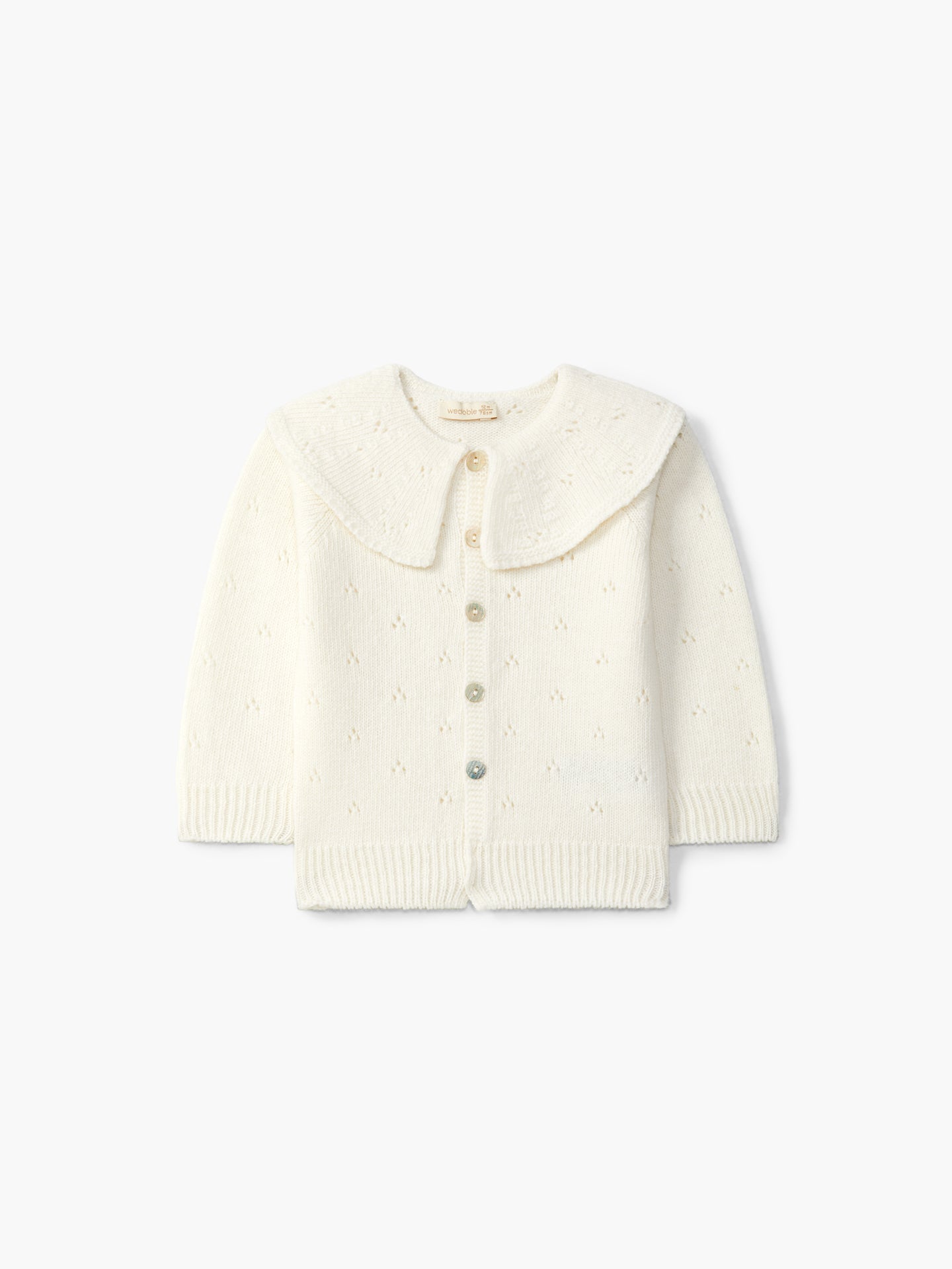 Wedoble - Ull Cardigan - Jente - Hvit - 6-36 mnd