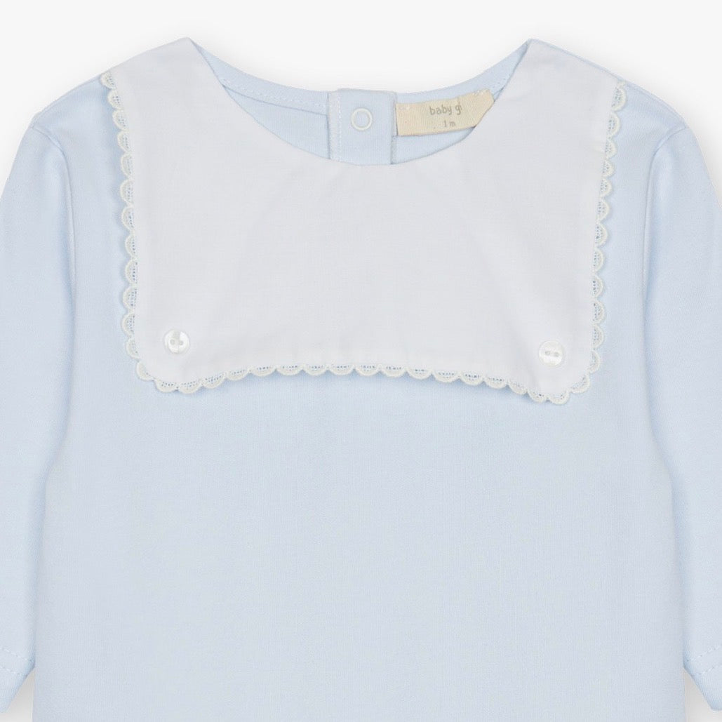 Baby Gi - Velour heldrakt - Lysblå - Gutt - 1-6 mnd