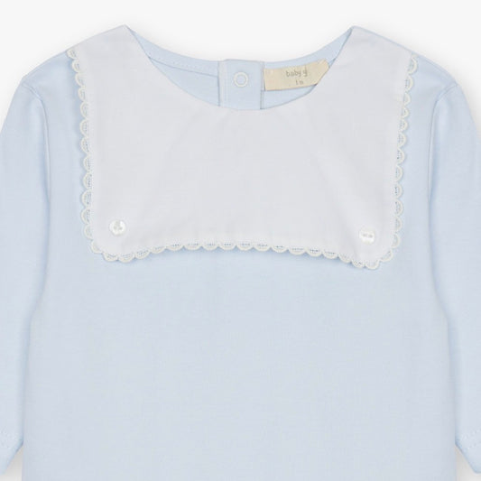 Baby Gi - Velour heldrakt - Lysblå - Gutt - 1-6 mnd