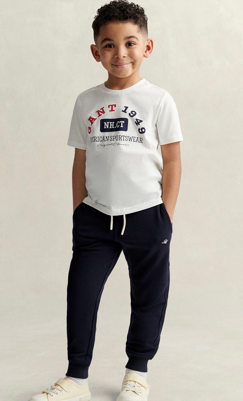 Gant - Joggebukse - Shield - Unisex - Blå - 5-6 år